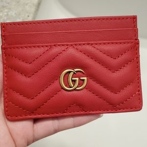 Red gucci card holder